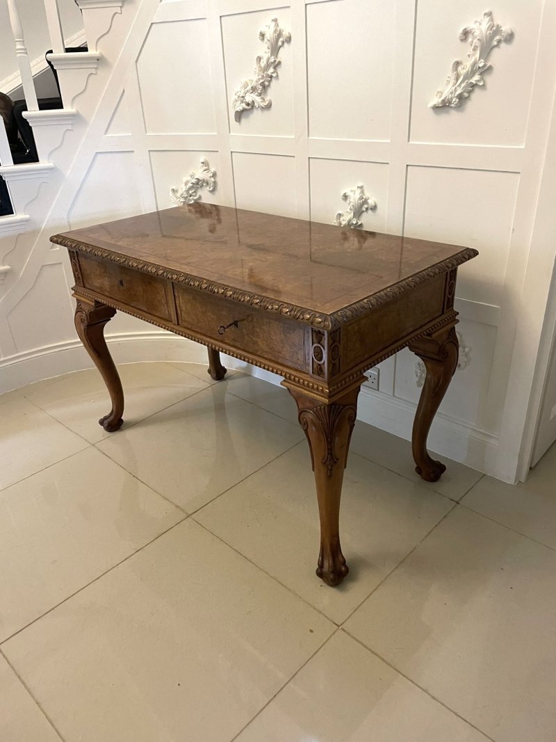 Outstanding Quality Antique Burr Walnut Freestanding Standing Console/Hall Table - Image 5